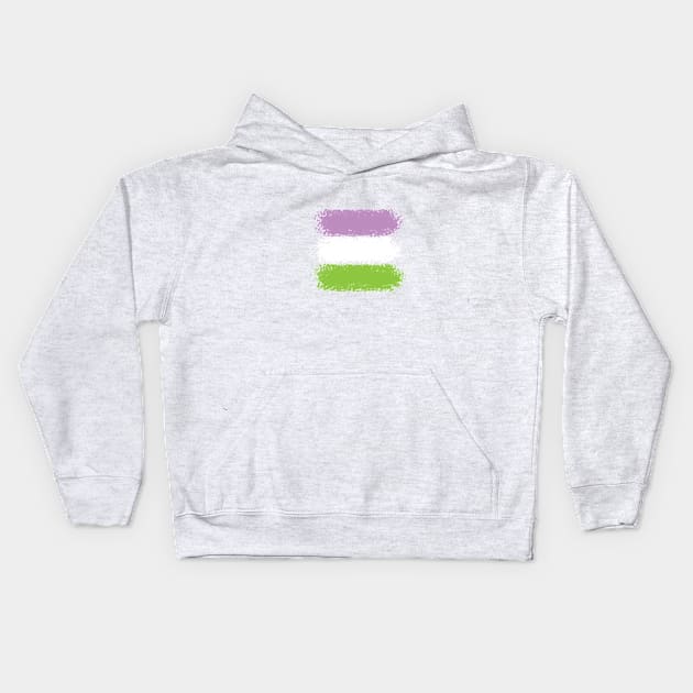 Non binary flag - crayon Kids Hoodie by Ranp